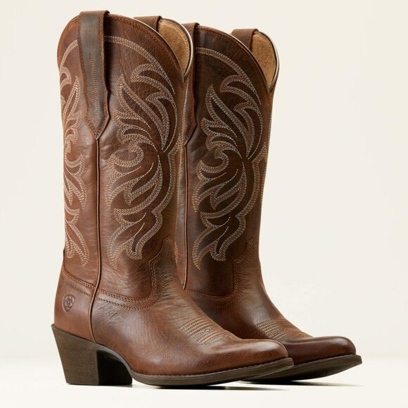 Ariat Womens Heritage J Toe Western Boots Size 10B Brown Leather Embroidered Cow - Picture 1 of 13